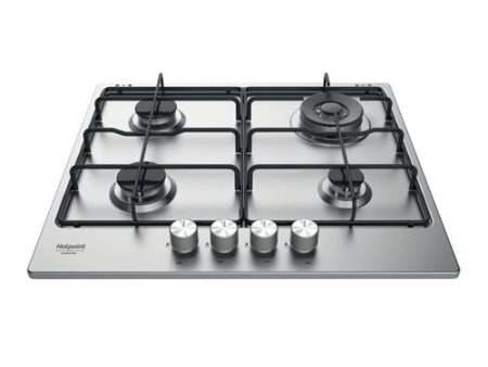 Placa a Gás Hotpoint PPH 60P D IX | Gás Natural | 58 cm | 4 Zonas | Aço inoxidável Sale