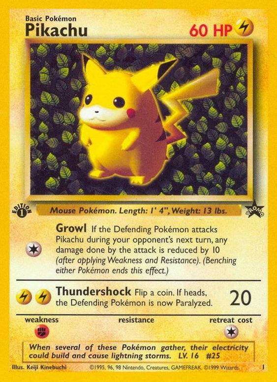 Pikachu (1) (1st Edition Misprint Promo) [Wizards of the Coast: Black Star Promos] Cheap